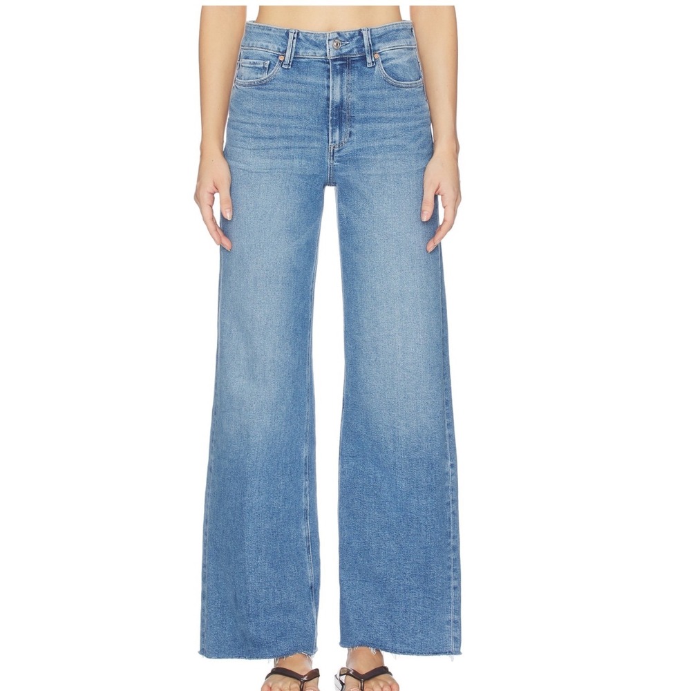Paige Anessa Jeans Wide Leg Raw Hem 29